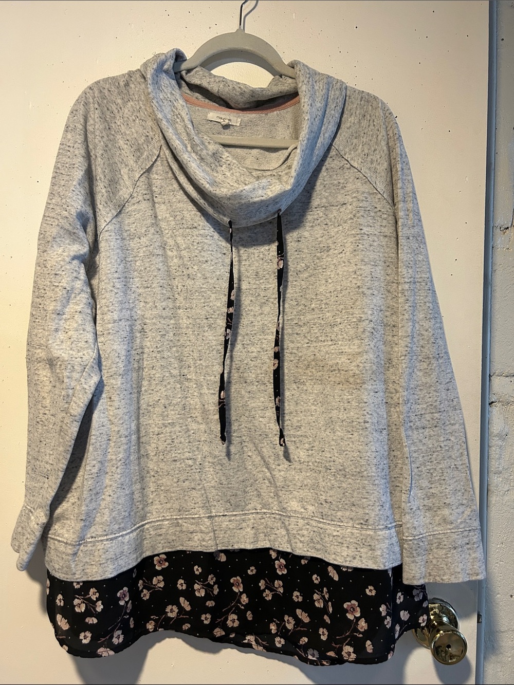 Grey cowl neck sweatshirt